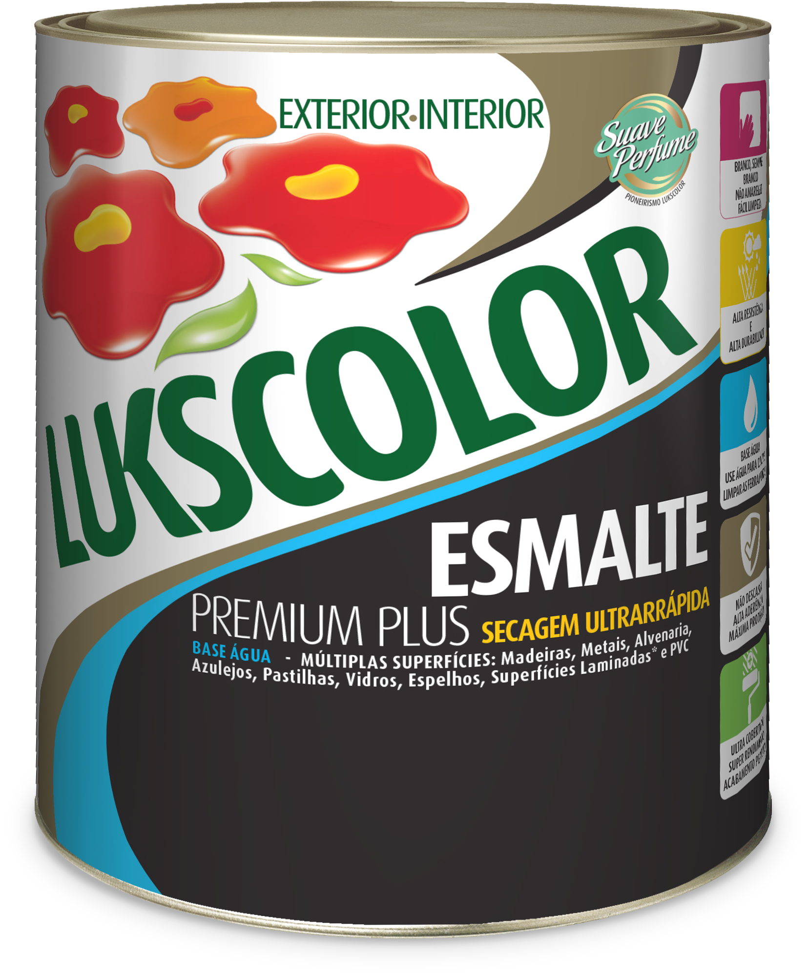 🌈 Renove seus espaços com o ESMALTE BASE ÁGUA PREMIUM PLUS LUKSCOLOR! 🎨 Se você busca qualidade, resistência e um acabamento perfeito, o ESMALTE BASE ÁGUA PREMIUM PLUS LUKSCOLOR é a escolha ideal. Perfeito para diversas superfícies como madeira, metais, vidro e PVC, ele oferece alta durabilidade tanto em ambientes internos quanto externos. Com acabamento brilhante, acetinado, fosco e efeito metalizado, você encontra a opção certa para cada estilo de decoração. ✔️ Alta resistência que não descasca e não amarela com o tempo ✔️ Secagem ultrarrápida para uma aplicação prática e eficiente ✔️ Suave perfume, garantindo conforto durante a pintura ✔️ Disponível em tamanhos de 900ml, 3,6L e 18L para projetos de qualquer porte Transforme seus projetos de pintura com a confiança e qualidade do ESMALTE BASE ÁGUA PREMIUM PLUS LUKSCOLOR! 💪✨